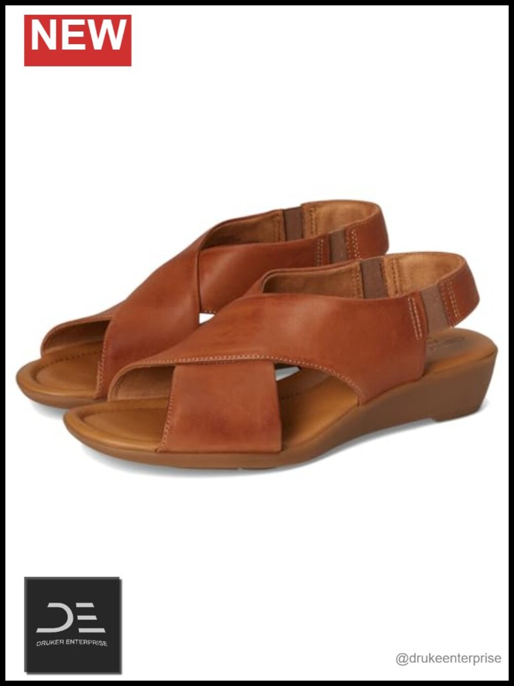 Comfortiva Women's Emilee Midheel Wedge Slingback Sandal Leather Open Toe